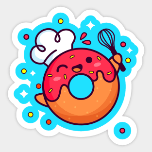 Cute Baker donut Sticker